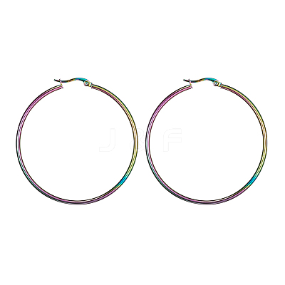 304 Stainless Steel Big Hoop Earrings EJEW-F105-04M-1