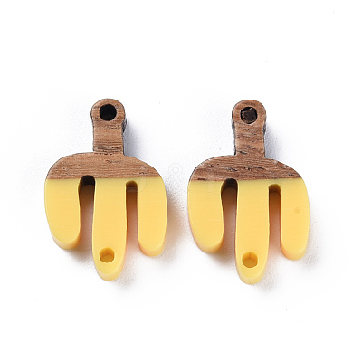 Opaque Resin & Walnut Wood Links Connectors RESI-T035-41-1
