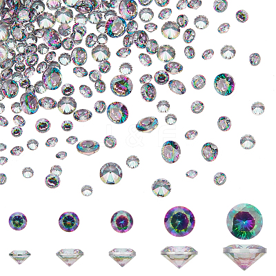 5 Style Cubic Zirconia Pointed Back Cabochons ZIRC-PH0001-41-1