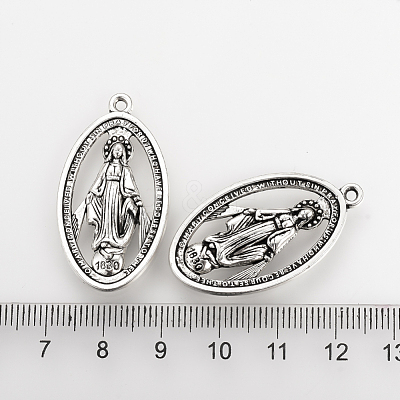 Tibetan Style Alloy Pendants TIBEP-Q078-38AS-RS-1