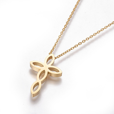 304 Stainless Steel Pendant Necklaces NJEW-F264-04G-1