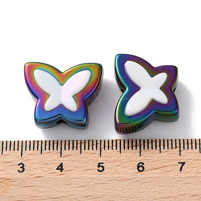 UV Plating Rainbow Iridescent Acrylic Beads OACR-H112-19D-1