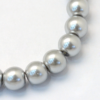 Baking Paint Pearlized Glass Pearl Round Bead Strands HY-Q003-6mm-34-1