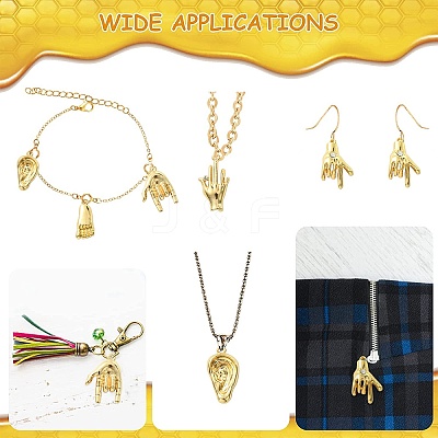 30Pcs 5 Styles Alloy Rhinestone Pendants FIND-CJ0002-42-1