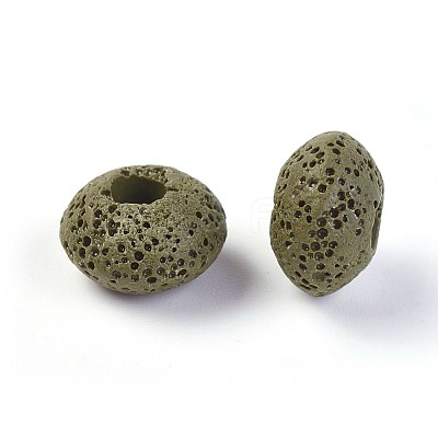 Natural Lava Rock European Beads G-I220-H12-1