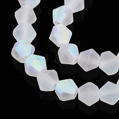 Imitate Austrian Crystal Bicone Frosted Glass Beads Strands EGLA-A039-T4mm-MB13-1