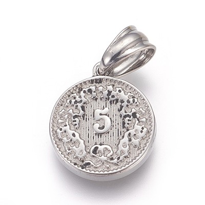 304 Stainless Steel Pendants STAS-E449-62AS-1