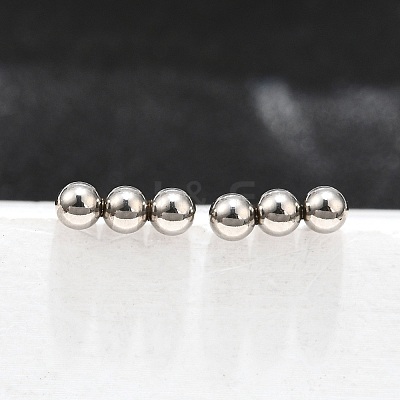 Tarnish Resistant 201 Stainless Steel Beaded Horizontal Bar Stud Earrings with 316 Stainless Steel Pin for Women X-STAS-K238-01P-1