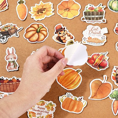 2 Bags 2 Styles Thanksgiving Day Cartoon Vinyl Stickers DIY-YW0009-91-1