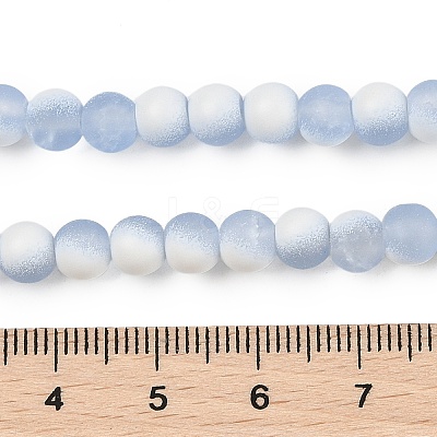 Frosted Crackle Glass Beads Strands GLAA-U001-8mm-M14-1