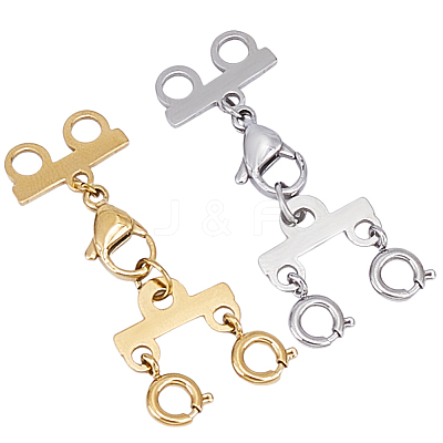 2Pcs 2 Colors Stainless Steel Chain Extender FIND-GO0004-17B-1