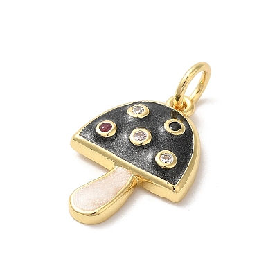 Rack Plating Brass Cubic Zirconia Pendants KK-Z056-31G-1