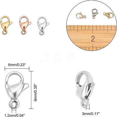 PVD Vacuum Plating 304 Stainless Steel Lobster Claw Clasps STAS-UN0006-26-1