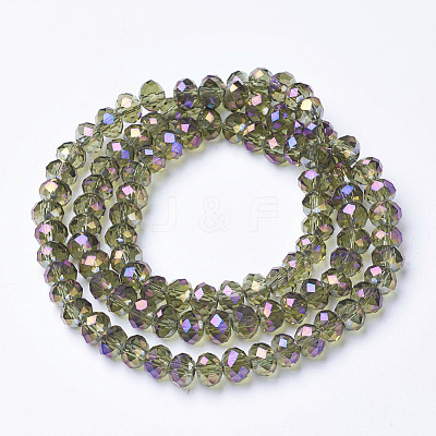 Electroplate Transparent Glass Beads Strands EGLA-A034-T4mm-G09-1