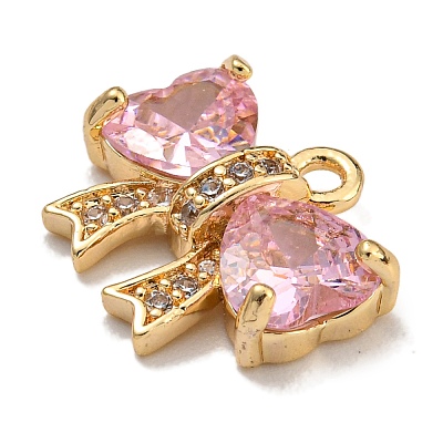 Brass Micro Pave Cubic Zirconia Charms KK-U037-18G-01-1