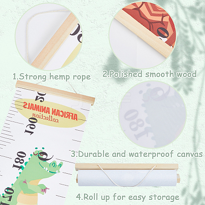 Aniaml Pattern Removable Height Chart for Kids AJEW-WH0165-70B-1
