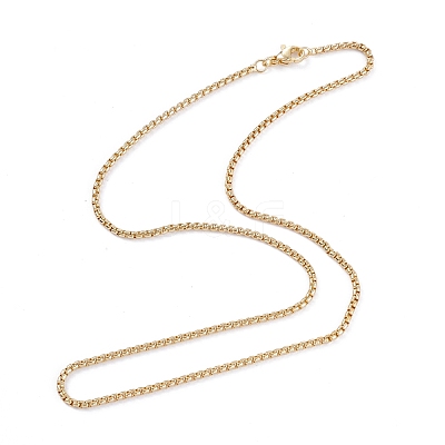 Brass Box Chain Necklaces NJEW-I247-04G-1
