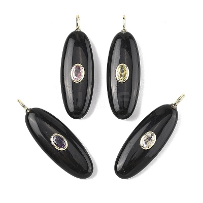 Natural Obsidian Pendants G-D357-02D-1