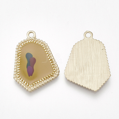 Smooth Surface Alloy Enamel Pendants PALLOY-T067-01D-1