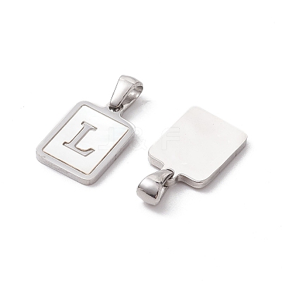 304 Stainless Steel Pave Shell Pendants STAS-G327-01P-L-1