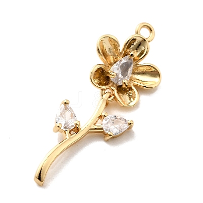 Brass Micro Pave Cubic Zirconia Pendants KK-H089-11G-1