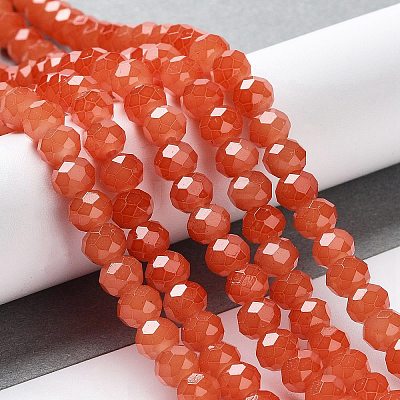Baking Paint Imitation Jade Glass Bead Strands LS-DGLA-A034-J6MM-A12-1