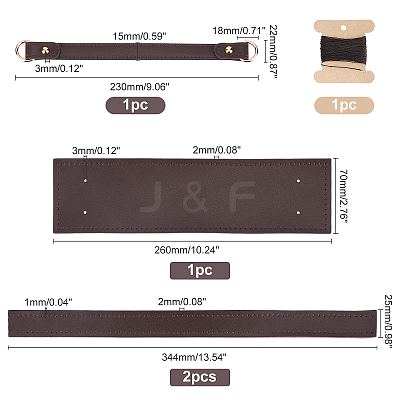 Leather Bag Bottom and Handles Kits FIND-WH0101-01-1