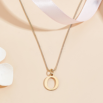1pc 304 Stainless Steel Letter Pendant Necklaces NJEW-LP0001-38O-G-1