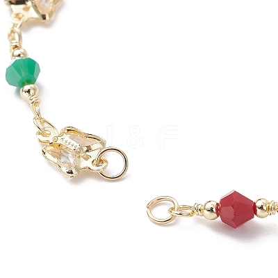 Butterfly Glass Seed Beaded Link Bracelet Making AJEW-JB01150-31-1