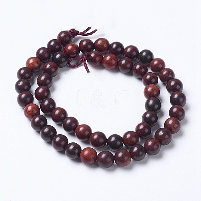 Natural Burmese Rosewood Beads Strands WOOD-J001-03-6mm-1