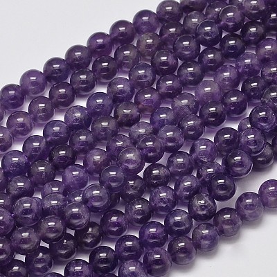 Natural Amethyst Round Bead Strands X-G-M304-18-8mm-1