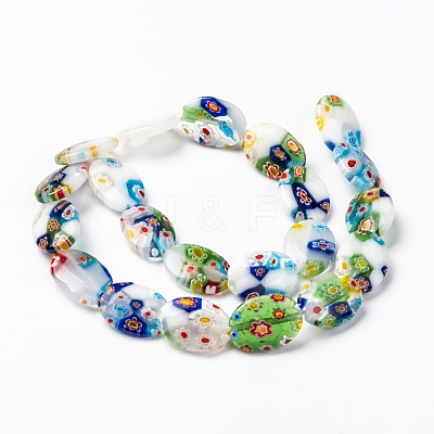 Handmade Millefiori Glass Beads Strands LK137-1