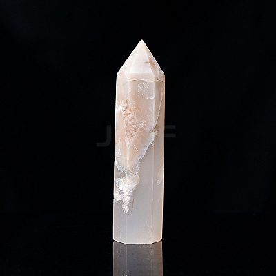 Natural Cherry Blossom Agate Pointed Prism Bar Home Display Decoration LS-G-PW0007-101F-1