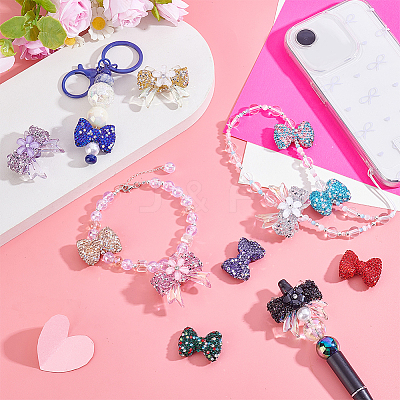 12Pcs 12 Styles Transparent Resin Beads & Handmade Polymer Clay & Rhinestone FIND-GA0008-30-1