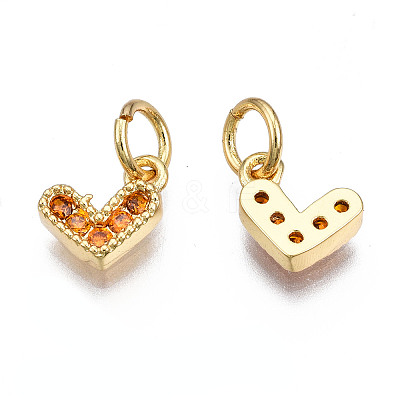 Brass Micro Pave Cubic Zirconia Charms KK-N227-33G-02-NF-1