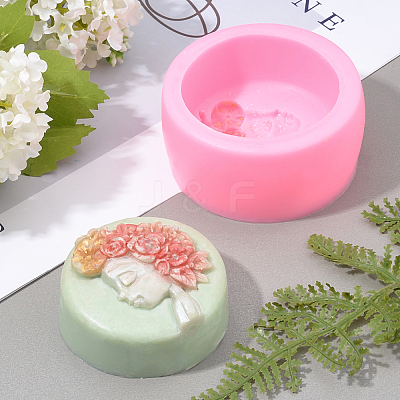 DIY 3D Girl Face Fondant Molds Kits DIY-OC0003-47-1
