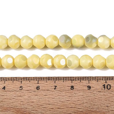 Ombre Effect Dyed Electroplate Opaque Glass Beads Strands EGLA-Q130-01A-23-1