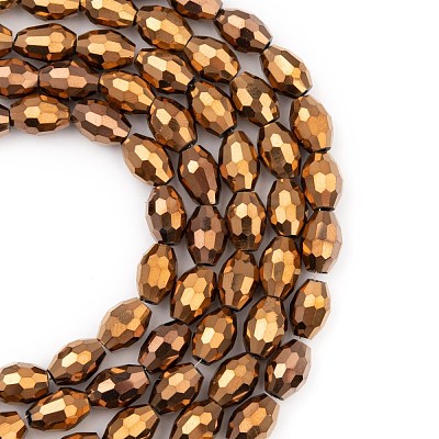 Electroplate Glass Beads GC881Y-4-1