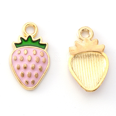 Light Gold Plated Alloy Enamel Pendants ENAM-R136-20A-1