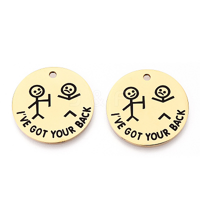 201 Stainless Steel Pendants STAS-T064-37G-17-1