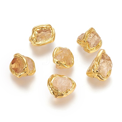 Raw Rough Natural Citrine Beads G-P439-F03-1