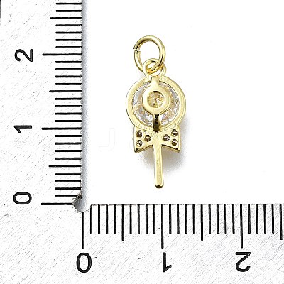 Brass Micro Pave Cubic Zirconia Pendants KK-K400-42G-03-1