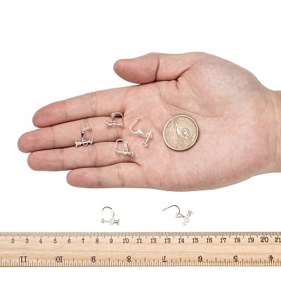 Brass Screw On Clip-on Earring Findings KK-L164-02S-1