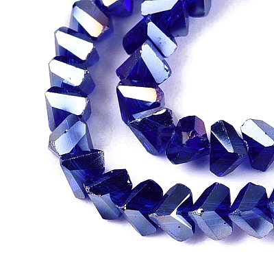 Electroplate Transparent Glass Beads Strands EGLA-Q139-01A-A25-1