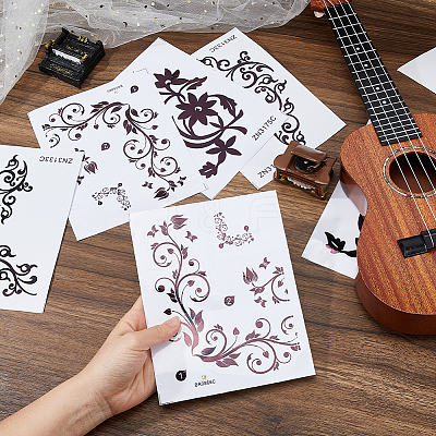 6Sheets 3 Styles PVC Self-Adhesive Stickers for Guitar Decoration DIY-FH0010-63-1