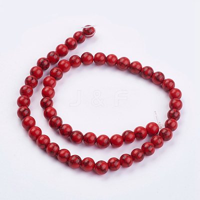 Imitation Synthetic Turquoise Bead Strands G-F434-8mm-01-1