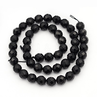Natural Black Onyx Beads Strands GSF8mmC097-1