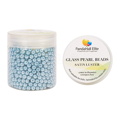 Pearlized Eco-Friendly Dyed Glass Pearl Round Bead HY-PH0002-17-B-1