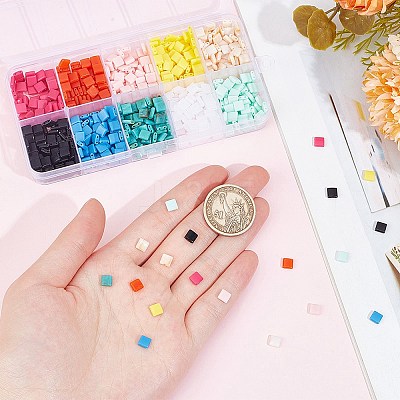 800Pcs 10 Colors Opaque Acrylic Slide Charms OACR-SC0001-36A-1