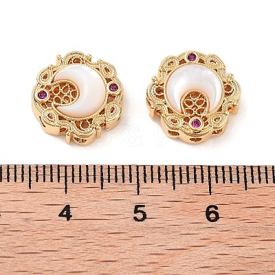 Brass Micro Pave Cubic Zirconia Charms KK-B102-25G-1